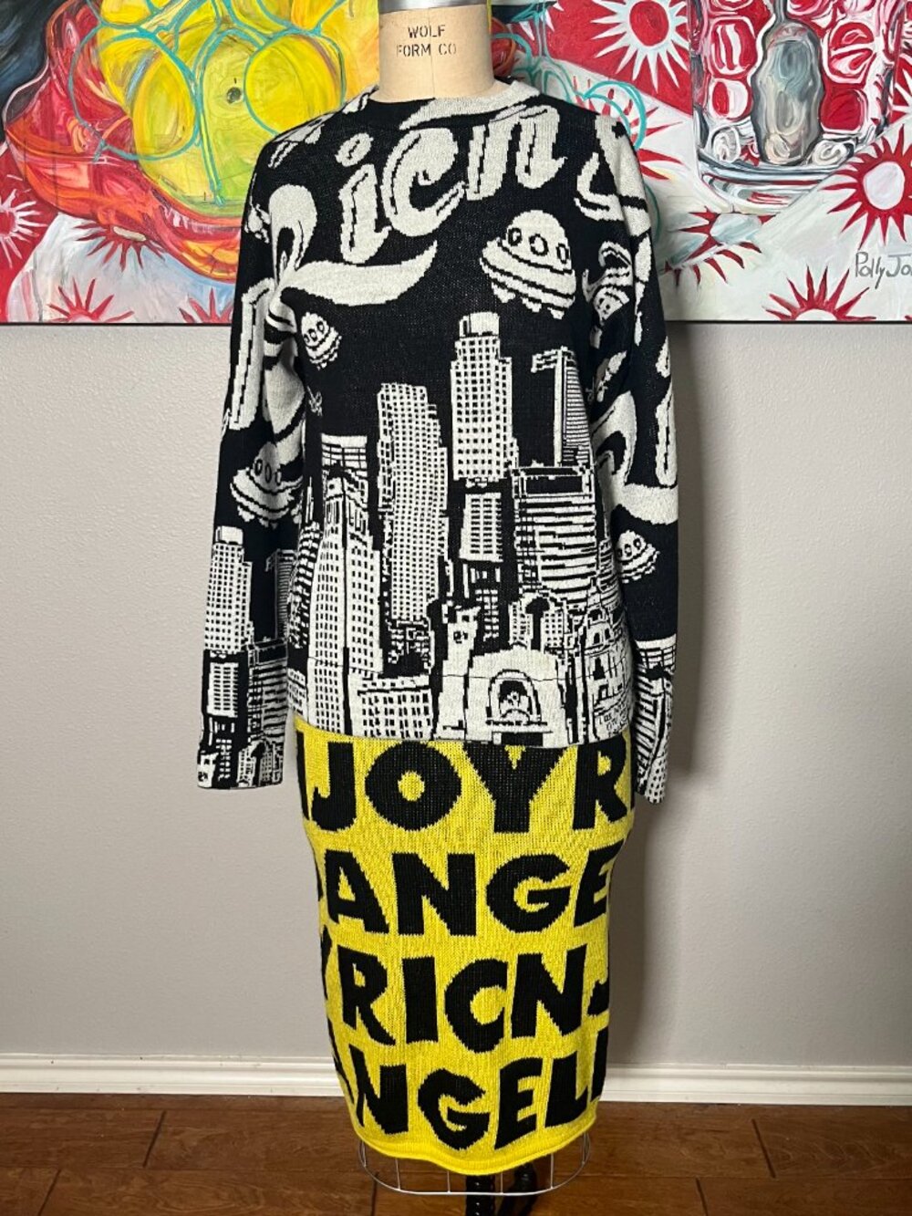 Joyrich Delusional Thomas Space Invasion Alien City Sweater Black White